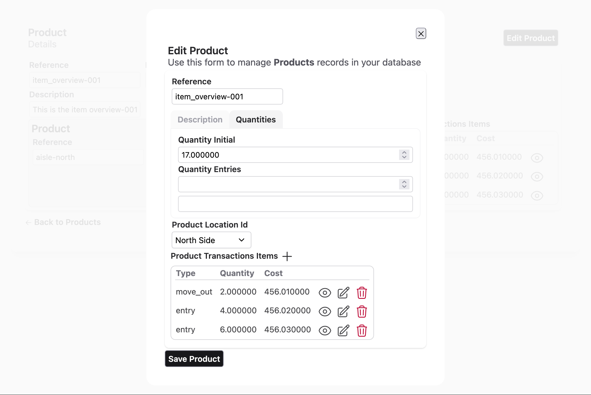Switching between form sections