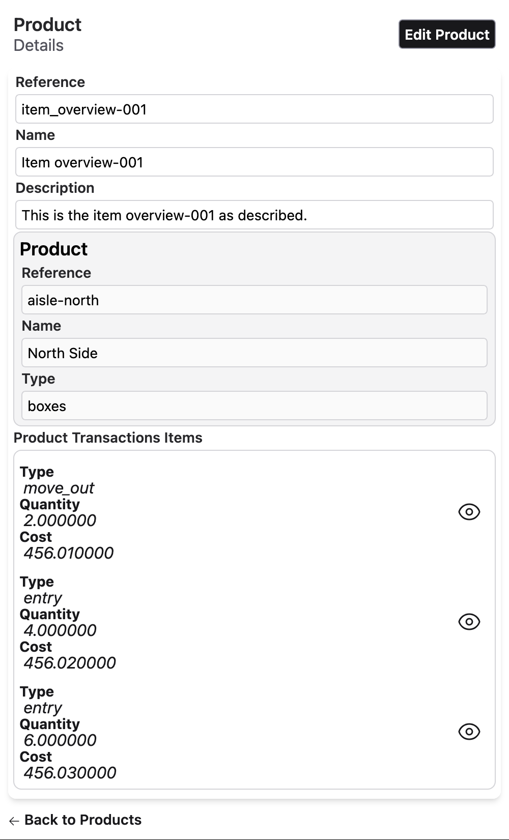 Mobile product detail view