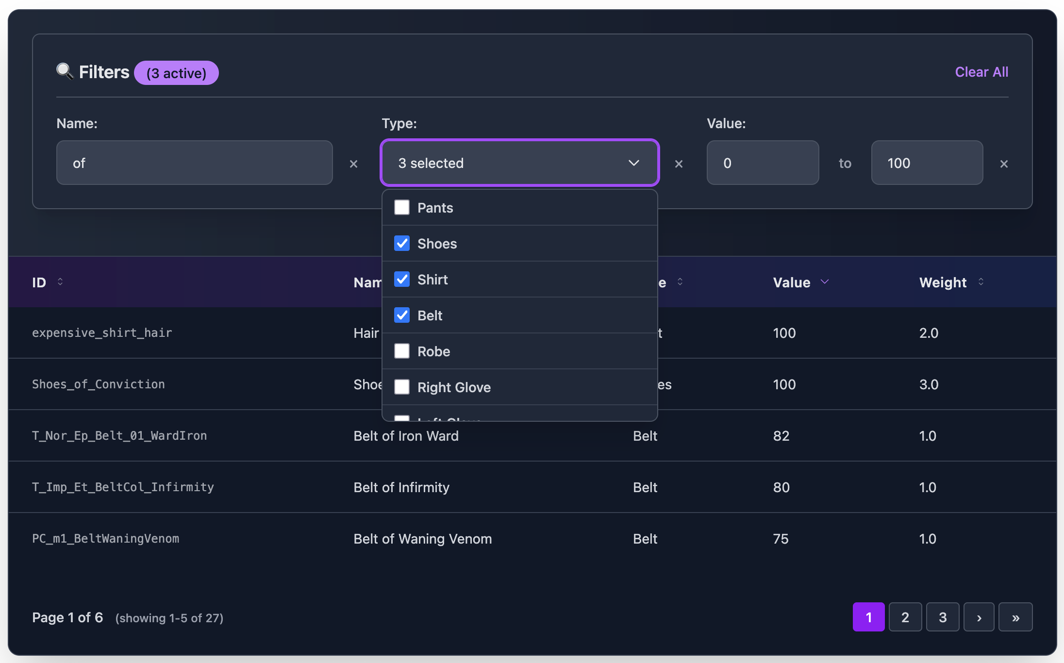 Screenshot of dark theme