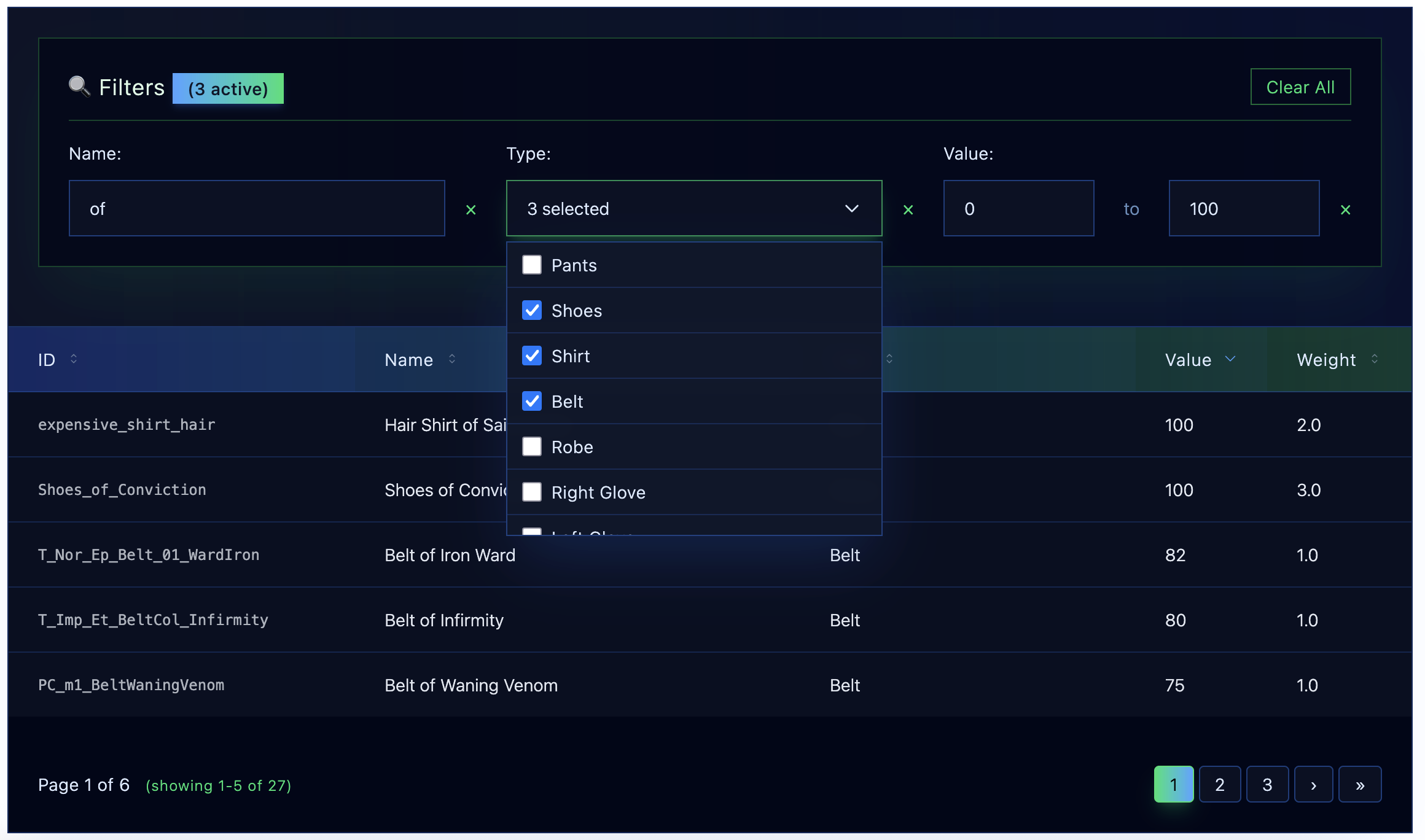 Screenshot of futuristic theme