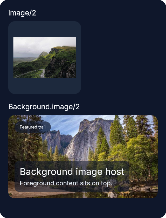 Rendered image and background asset example
