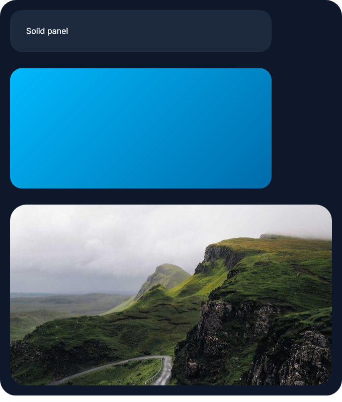 Rendered background styling overview