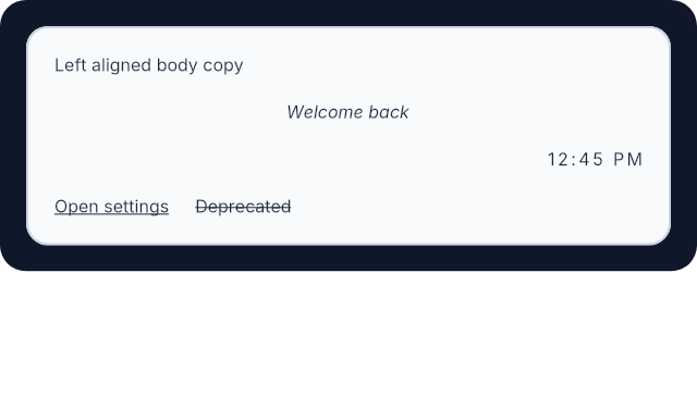 Rendered font alignment and decoration example