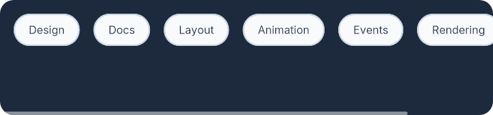 Rendered horizontal scroll container