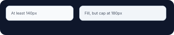 Rendered min and max size constraint example