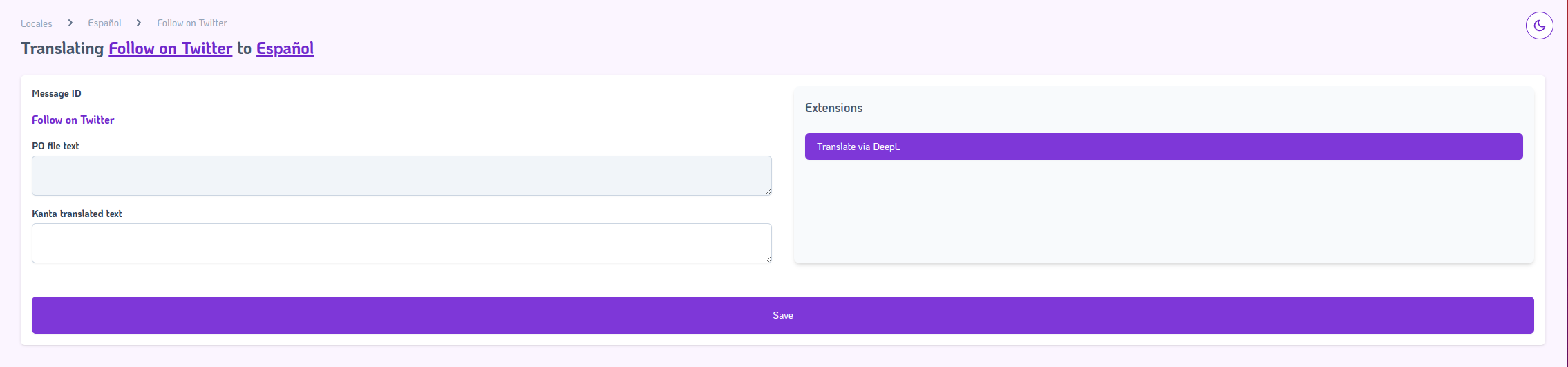 Singular translation edit