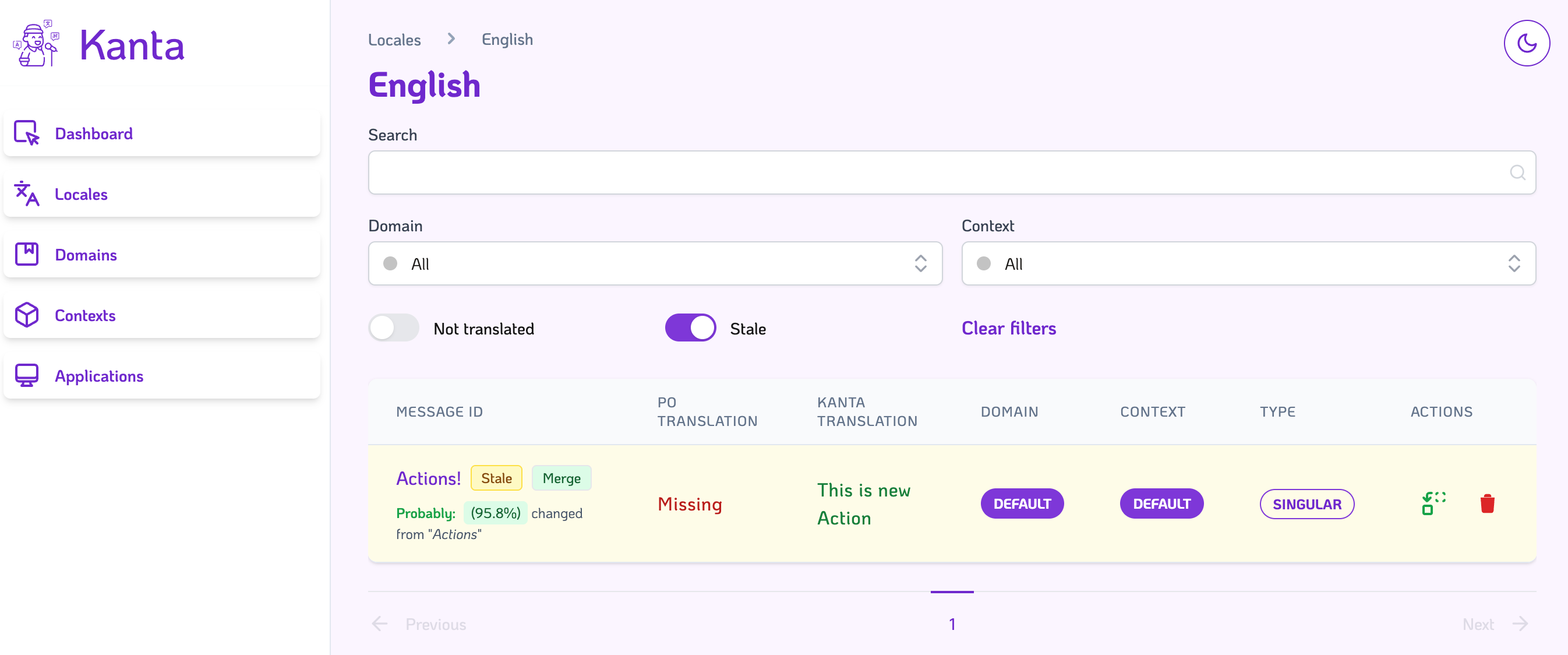 Stale messages in Locales view