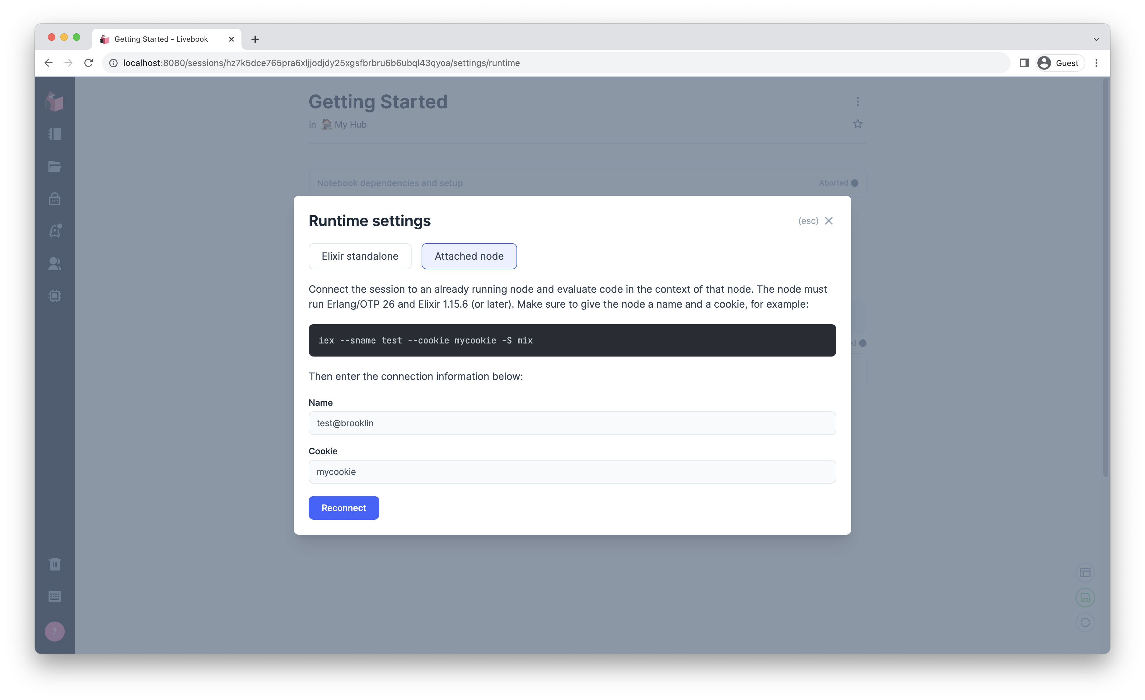 Run Livebook As Attached Node