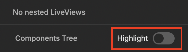 Component highlighting switch