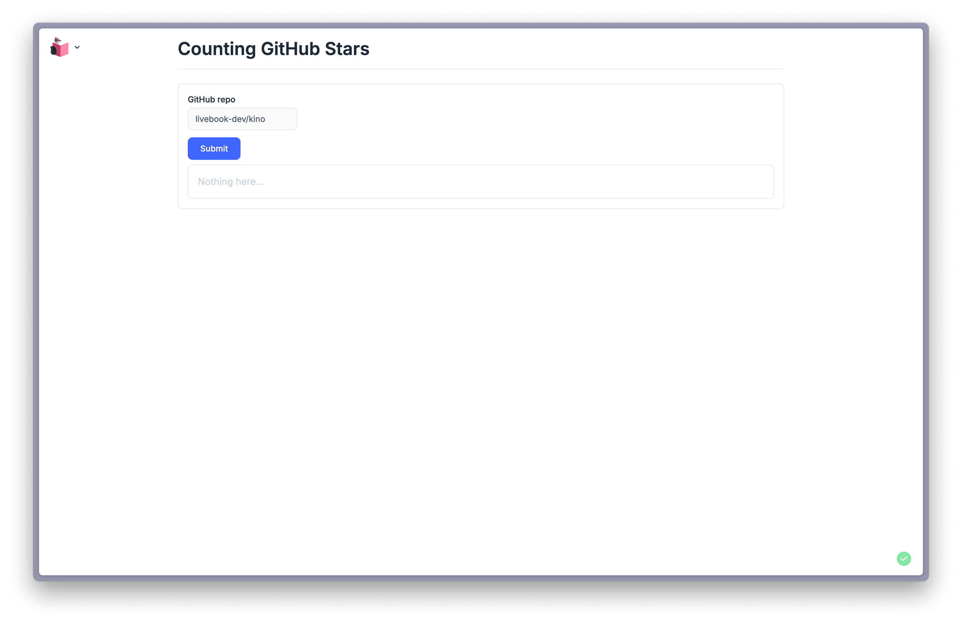 deployed app running