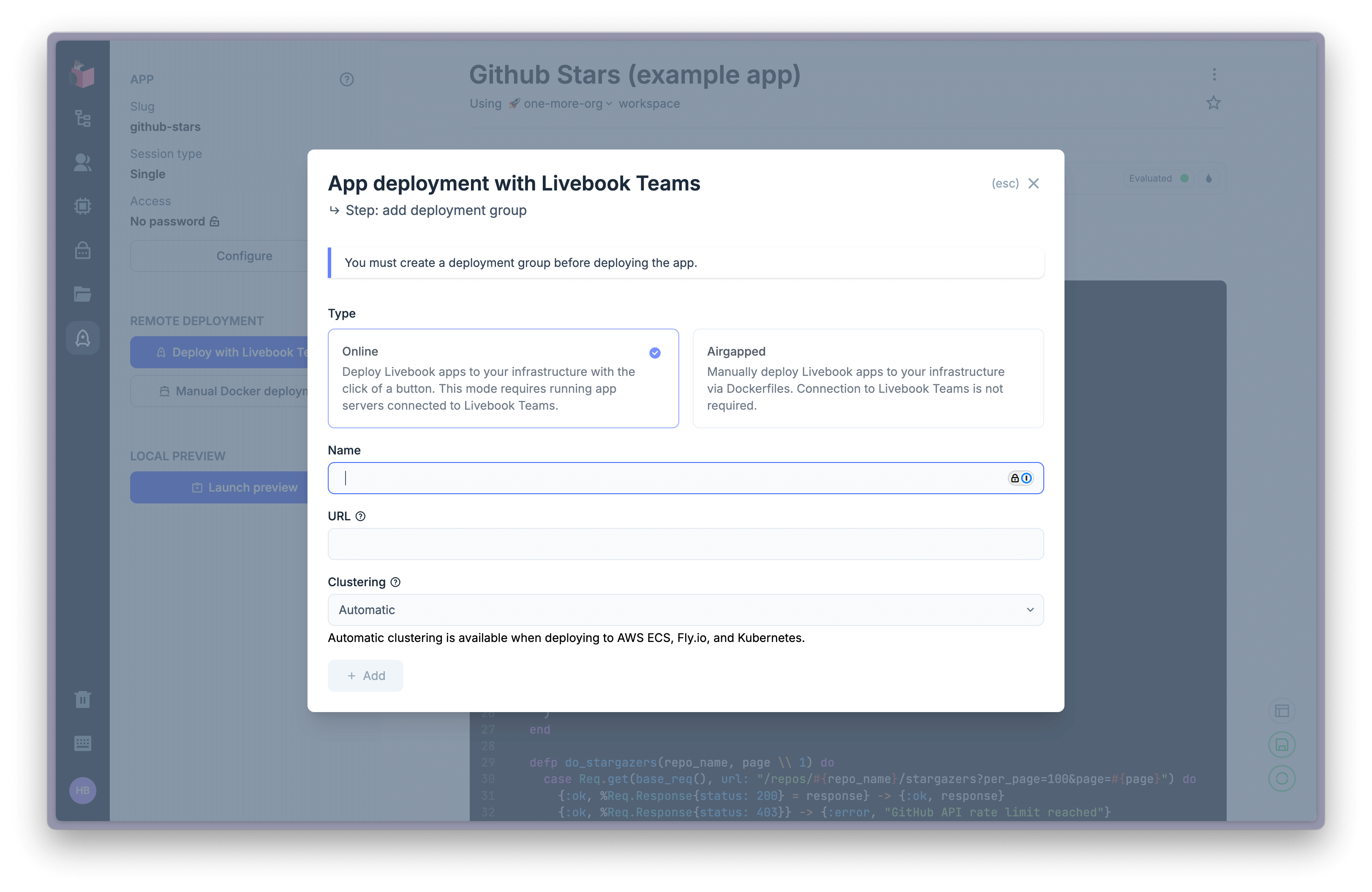 deployment group form