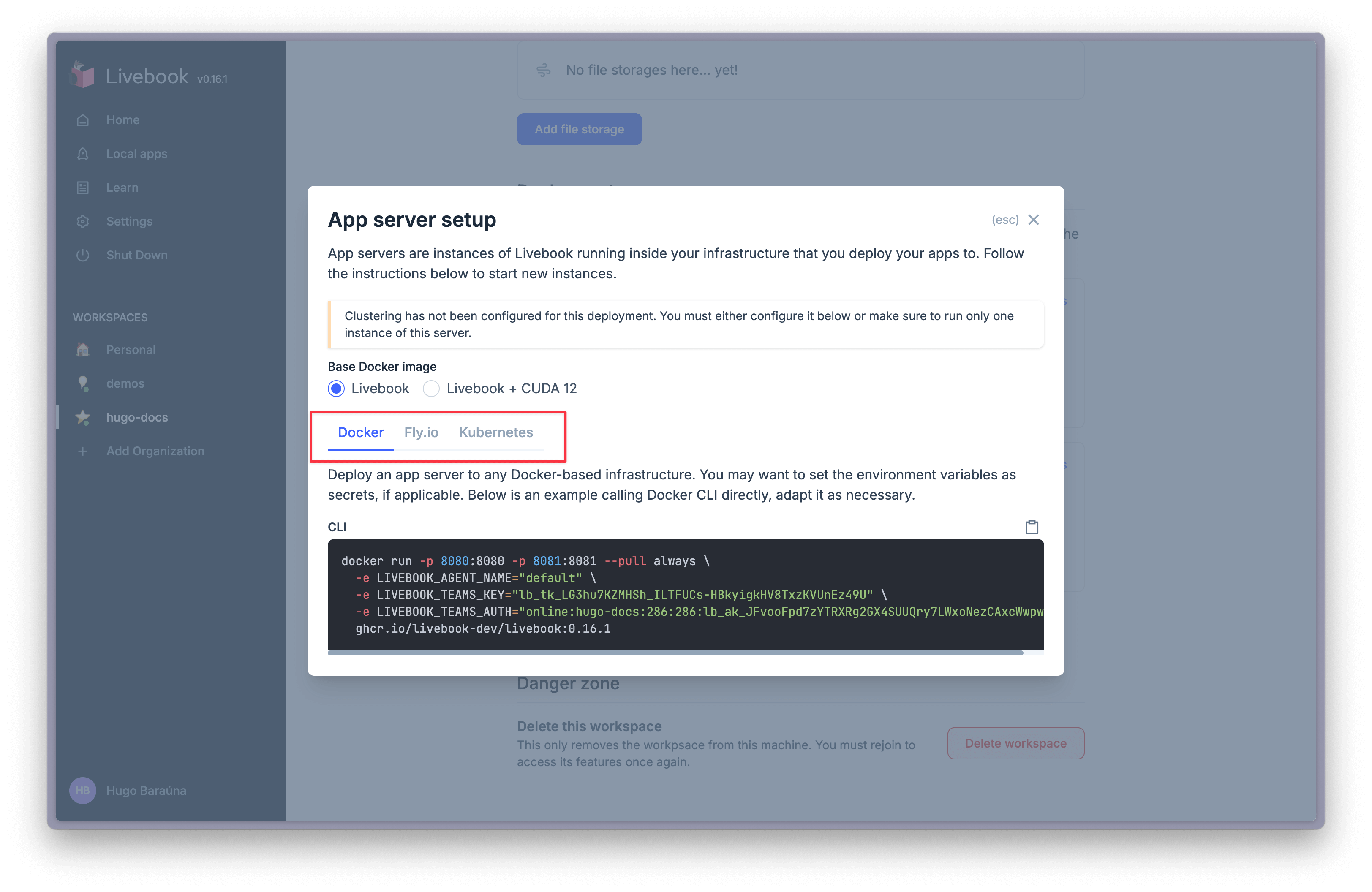 instructions to set up an app server